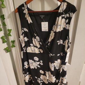 Beautiful Black Dress with Floral Design, Size 18W NWT